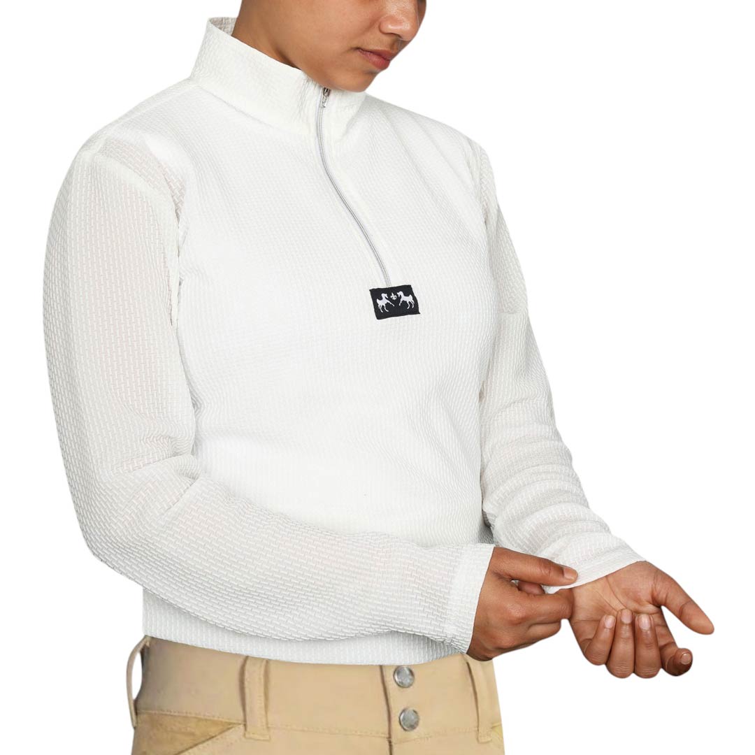 white long sleeve riding shirt