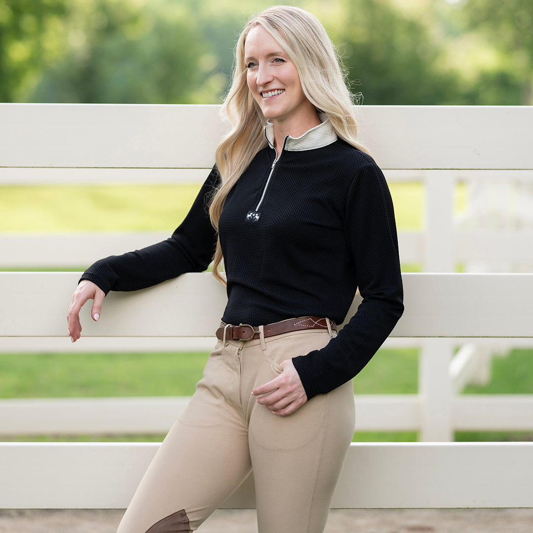 black long sleeve riding shirt
