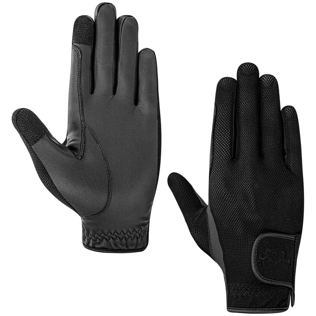 black riding gloves