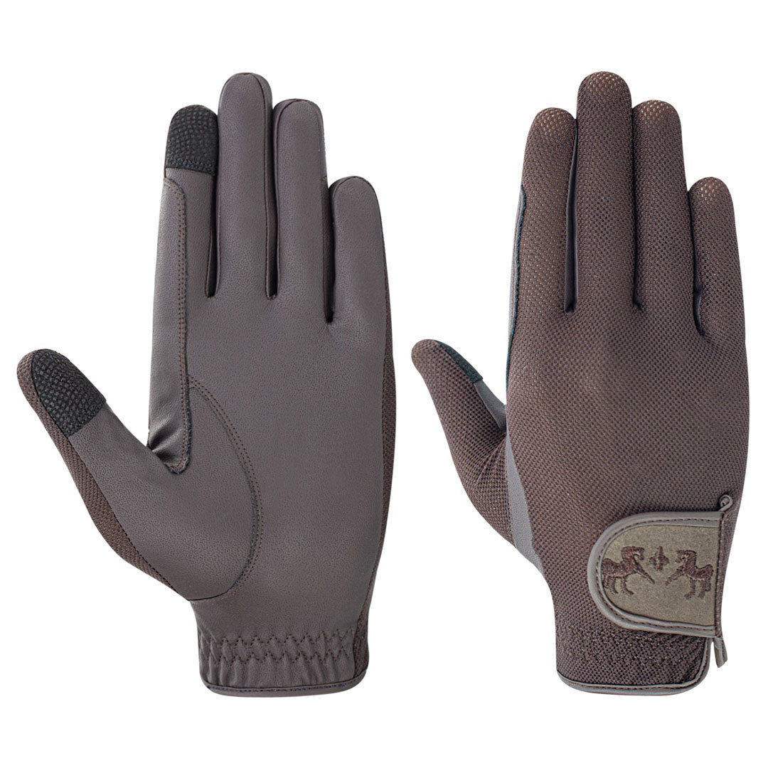 brown riding gloves