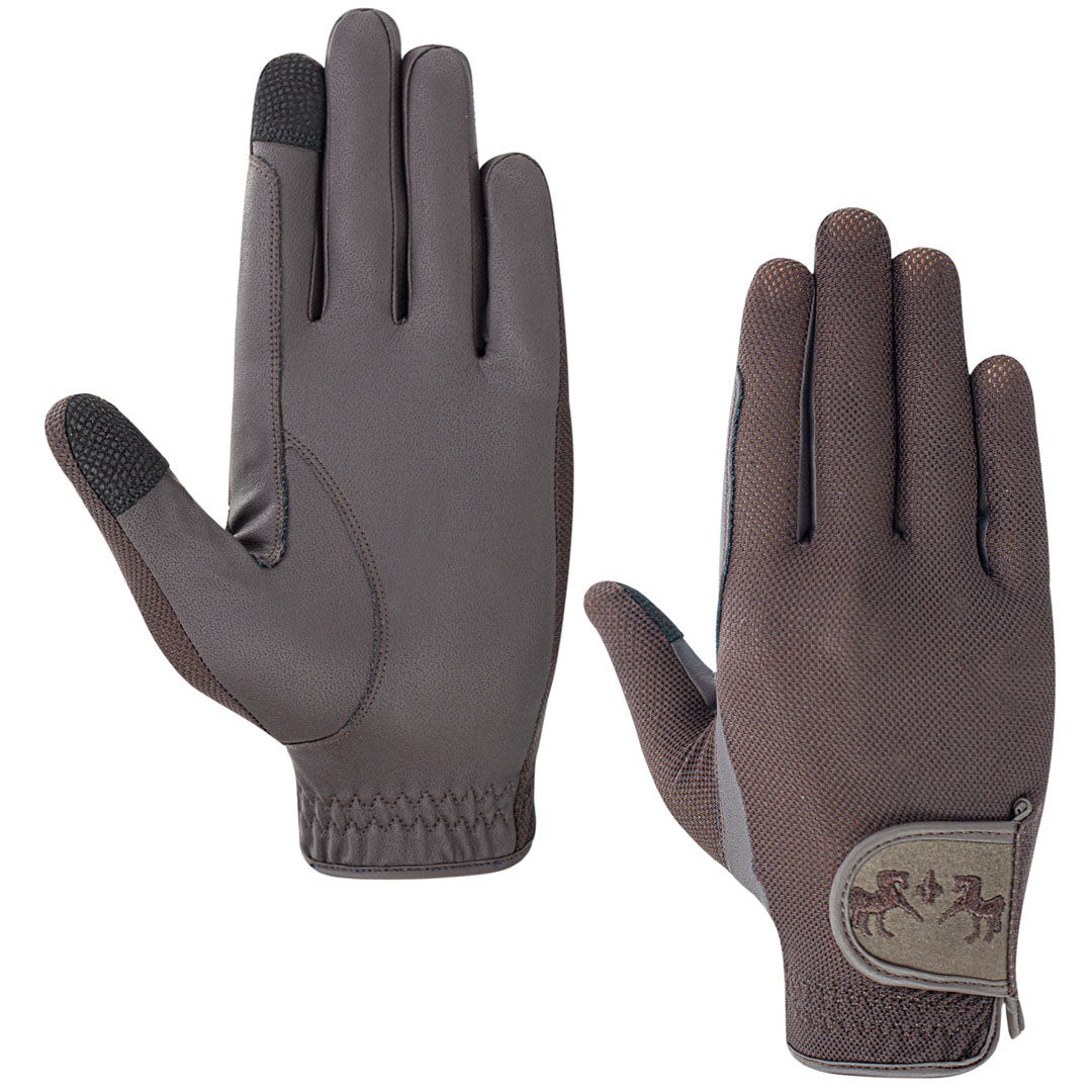 brown riding gloves