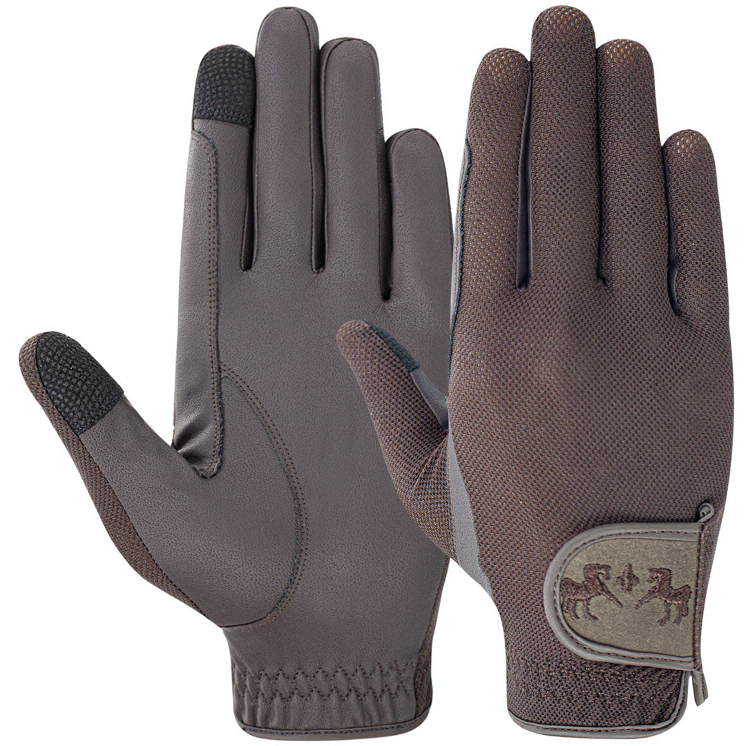 brown riding gloves