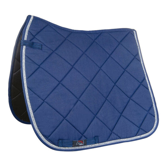 blue quilted saddle pad