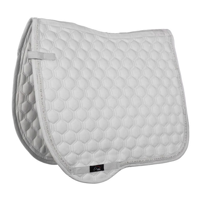 Quilted saddle pad on a white background