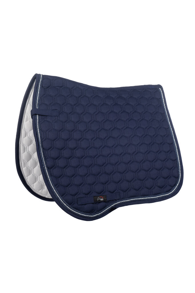 navy quilted saddle pad