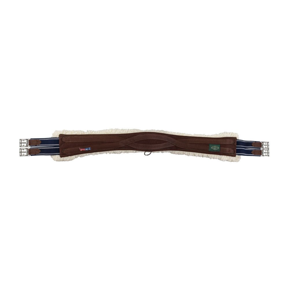 brown elastic horse girth with fleece