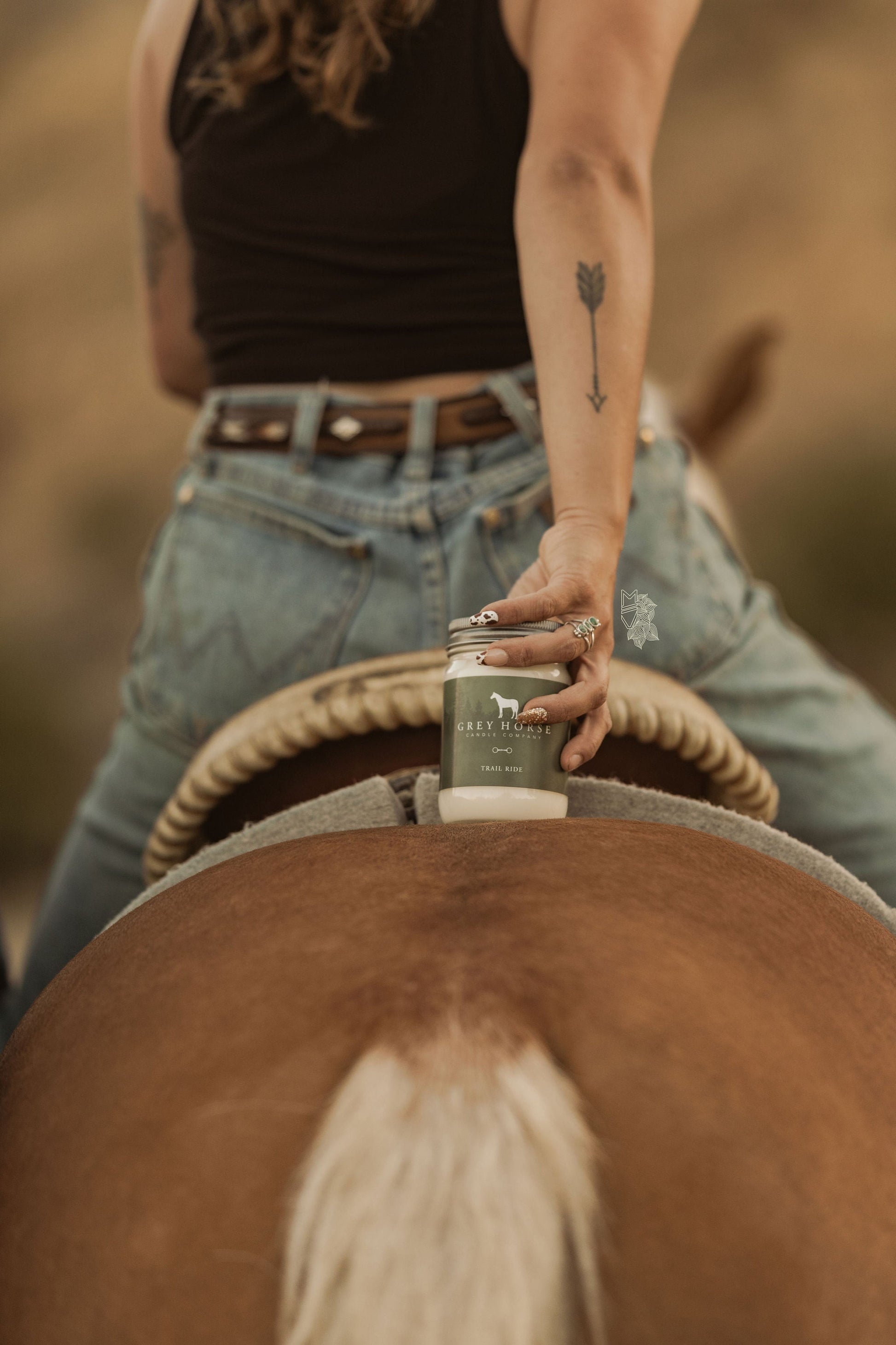 Trail ride jar candle by Grey Horse Candle Co