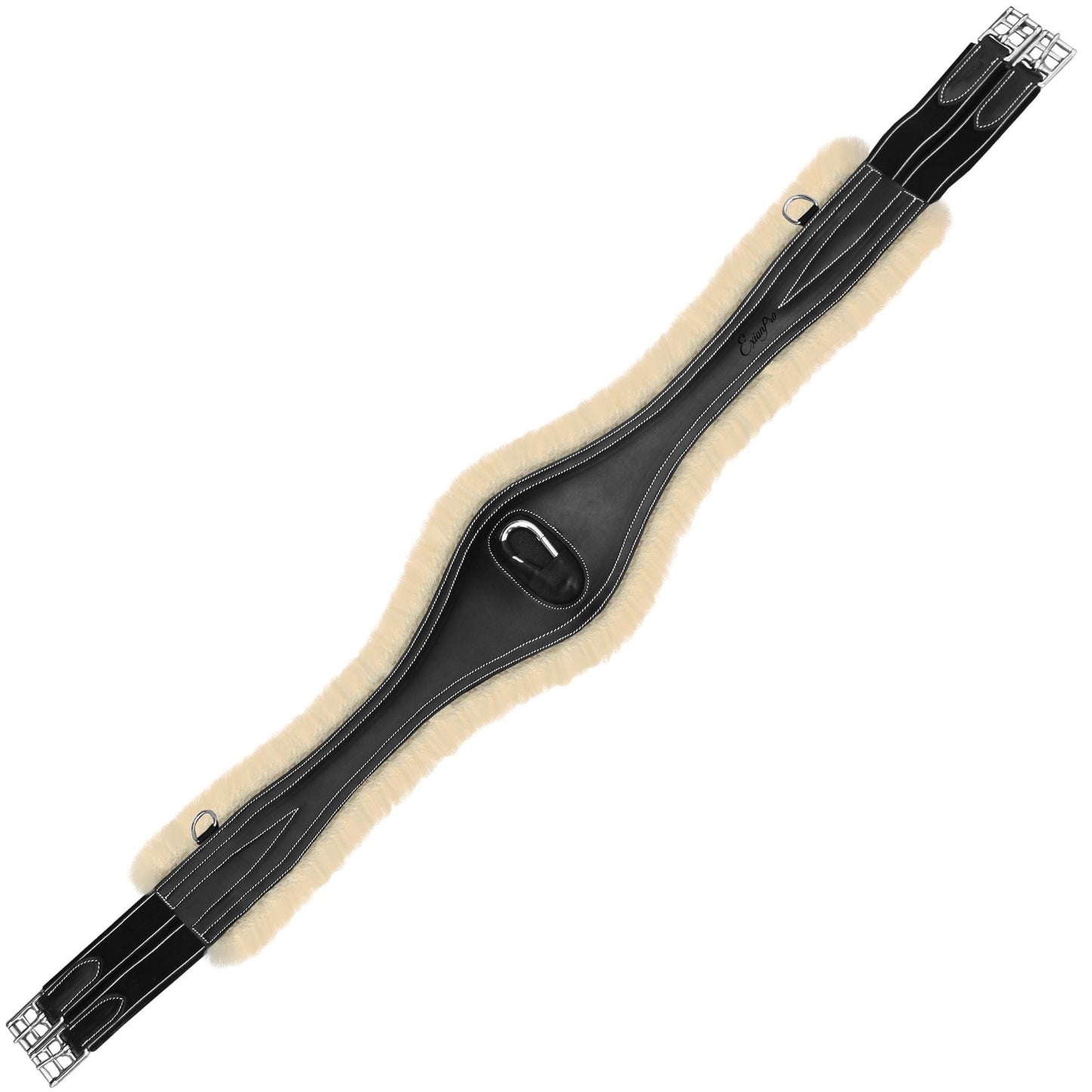 black riding girth with sheepskin lining