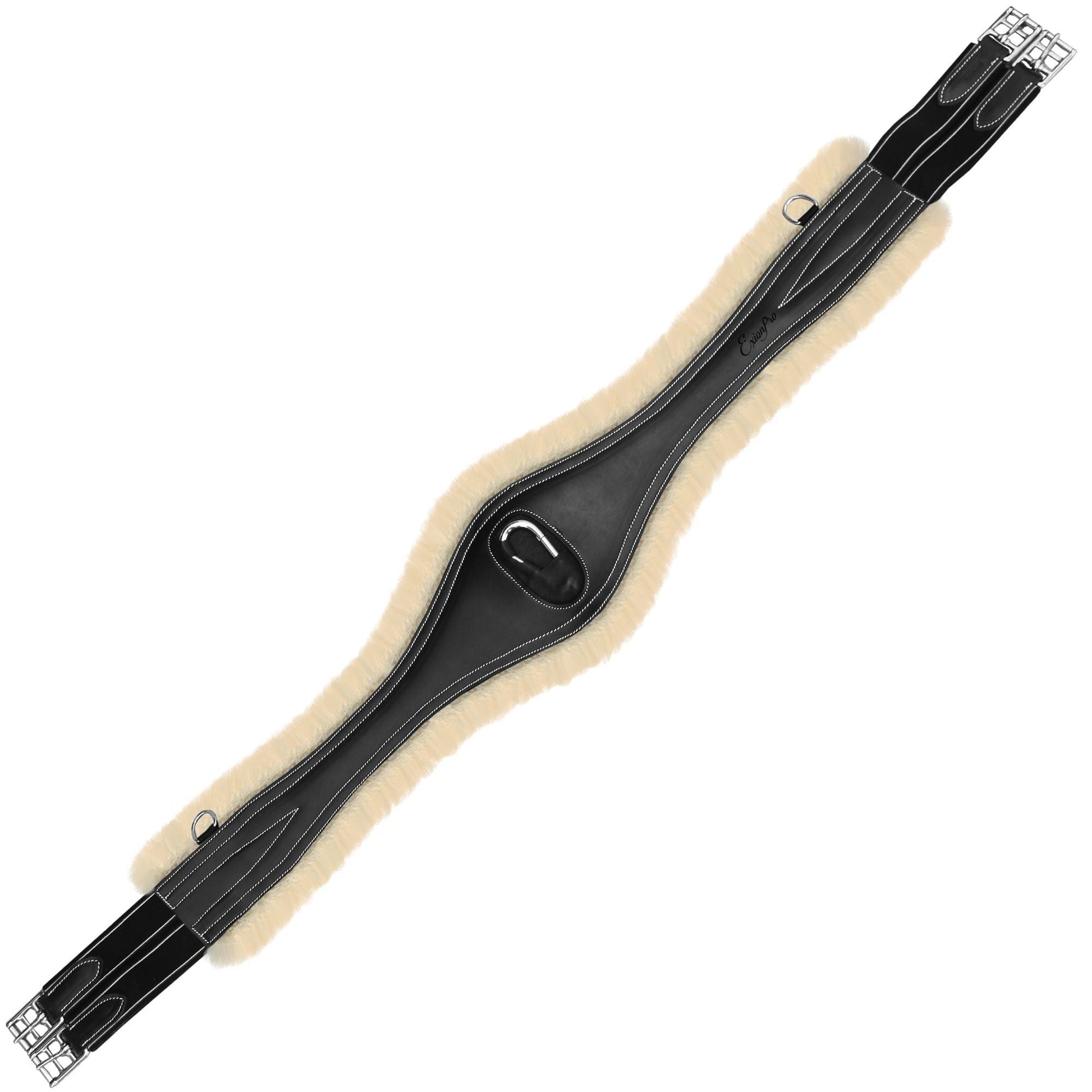 black riding girth with sheepskin lining