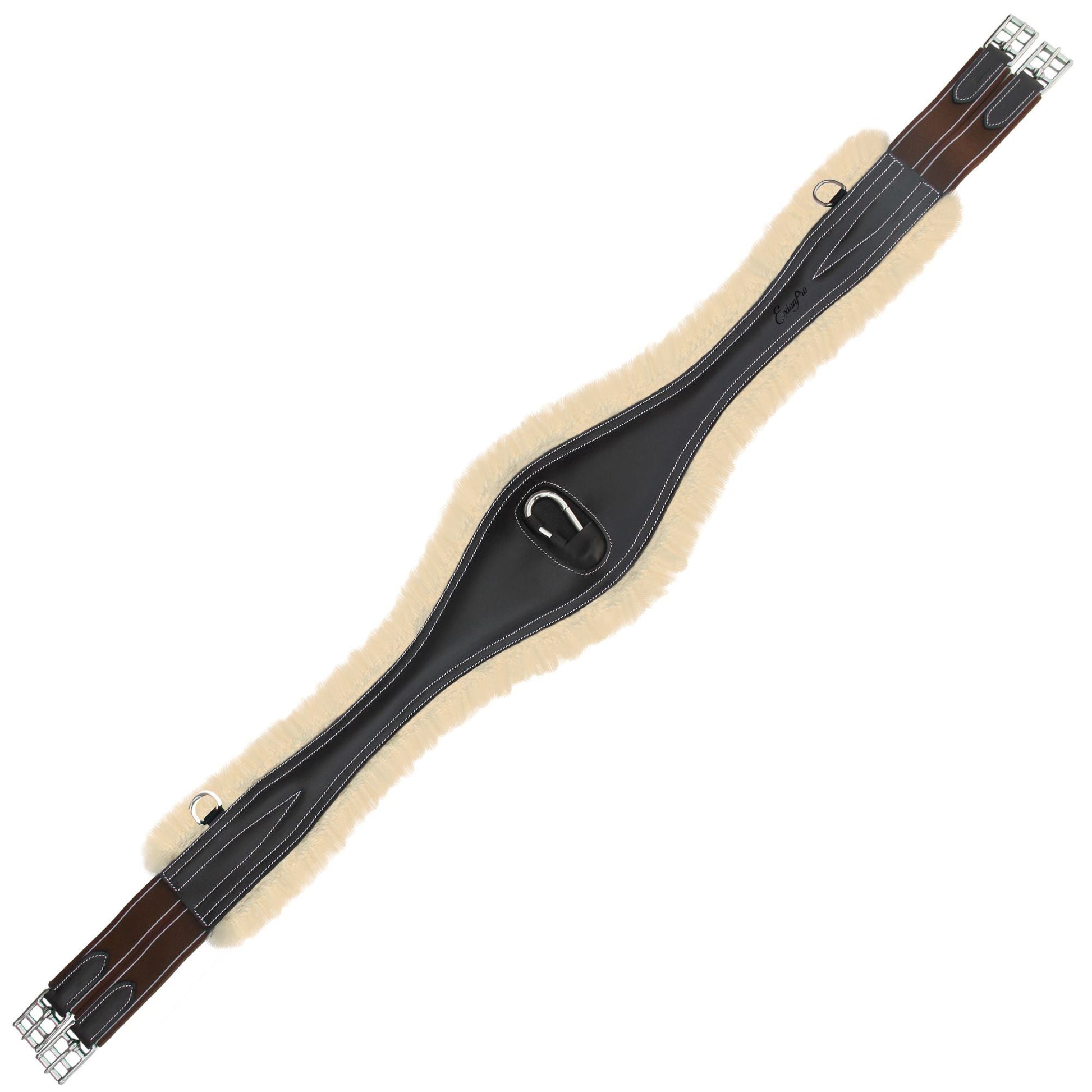 black riding girth with sheepskin lining