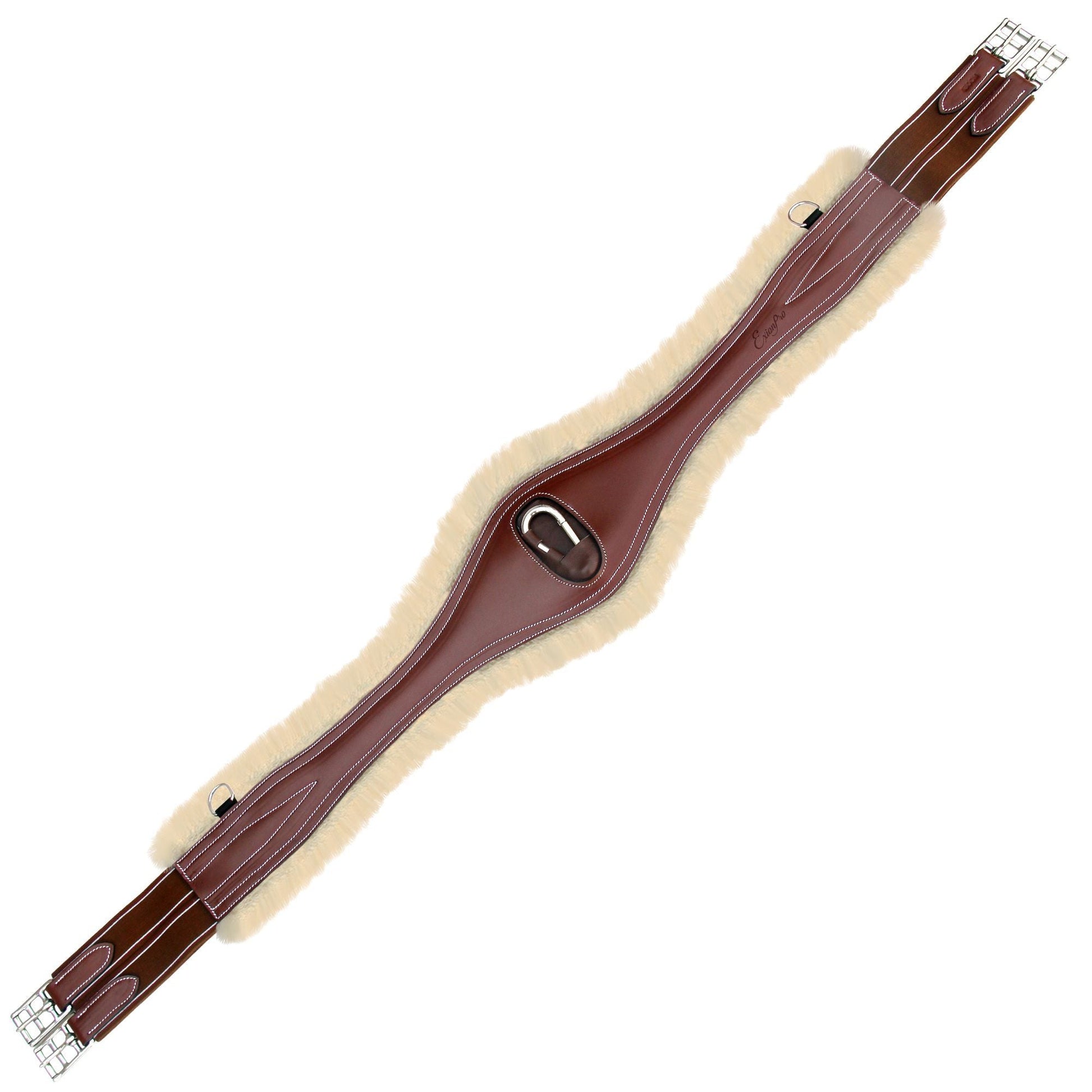brown riding girth with sheepskin lining
