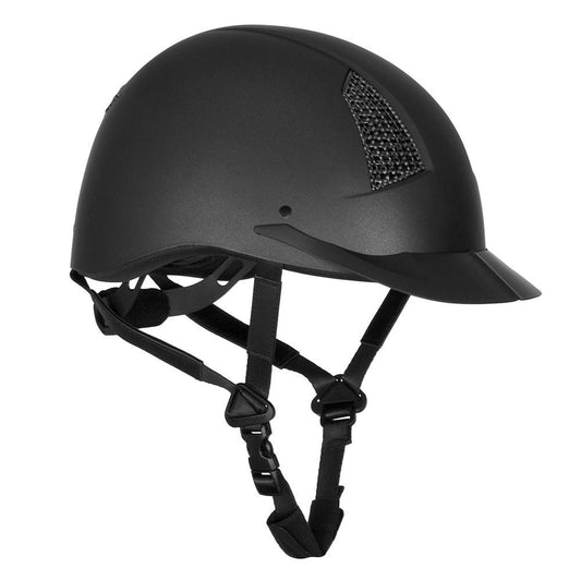 black riding helmet