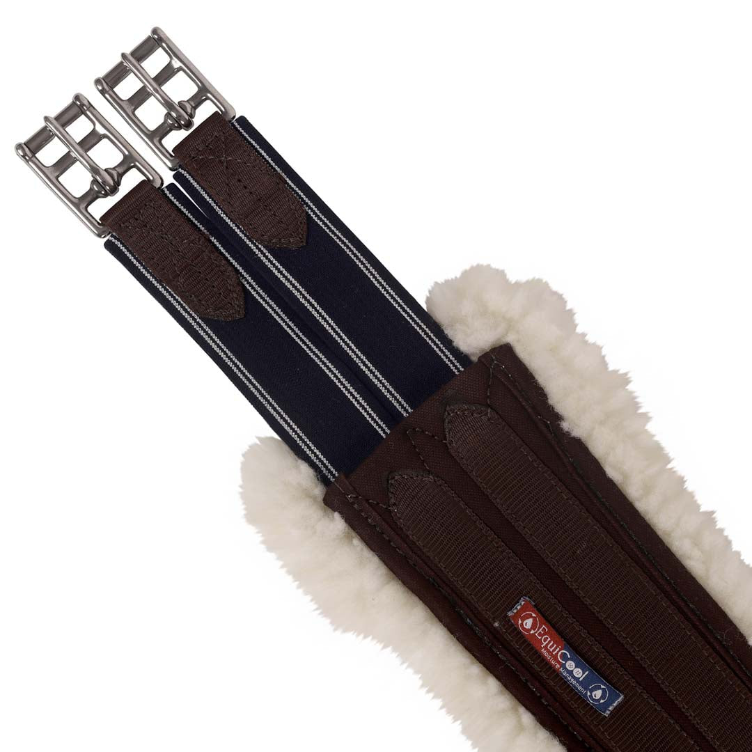 brown girth with fleece lining