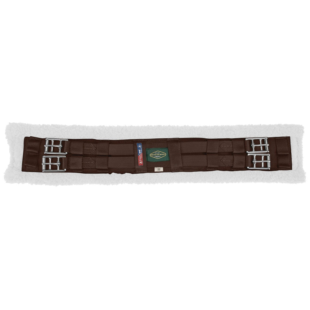 brown dressage girth with sherpa fleeve