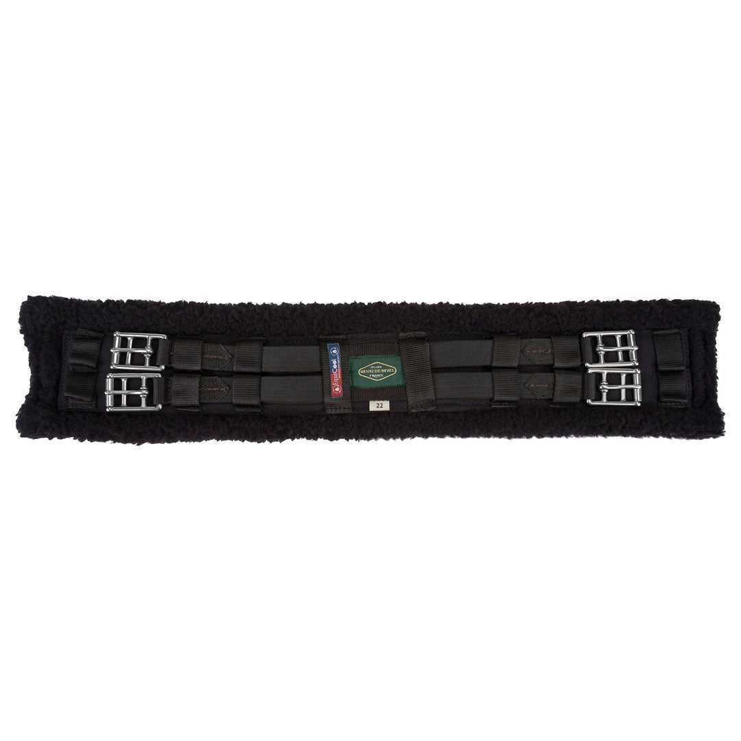black dressage girth with sherpa fleece