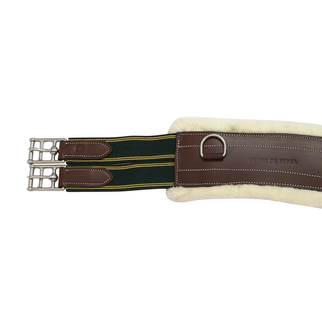 brown leather girth with sherpa fleeve