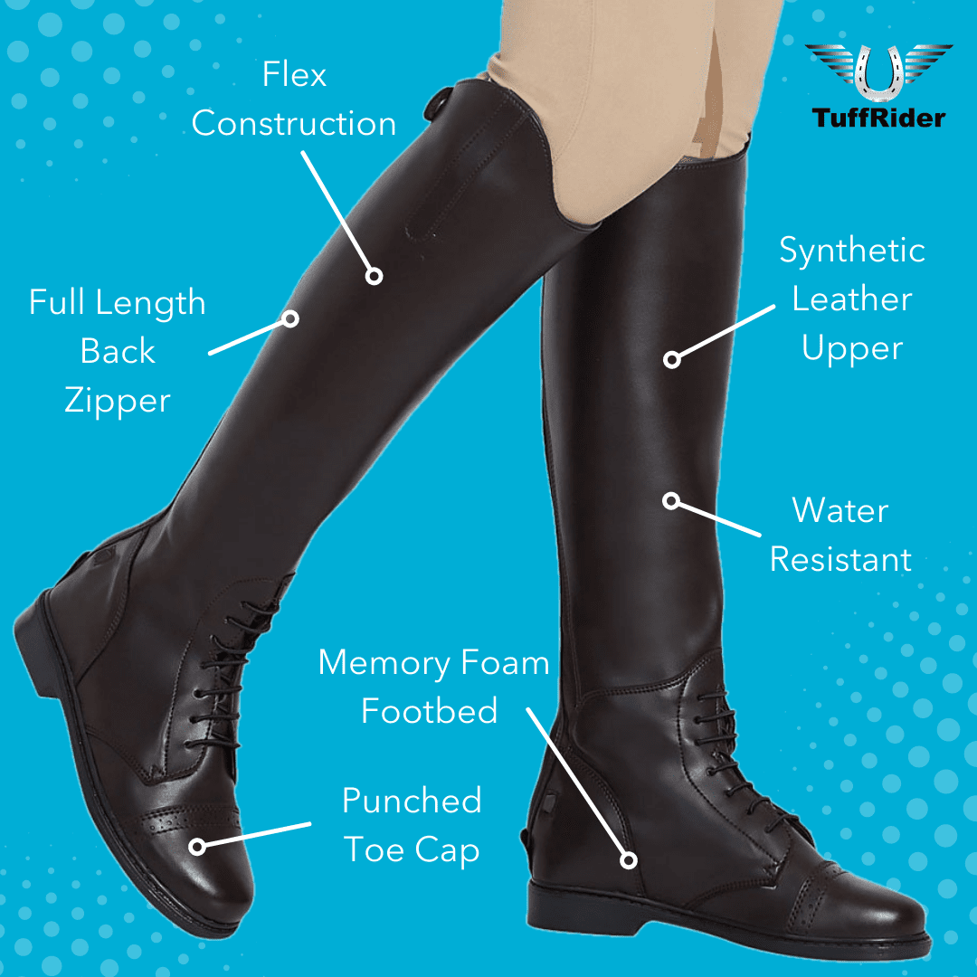 TuffRider Ladies Starter Back Zip Field Boots in Synthetic Leather