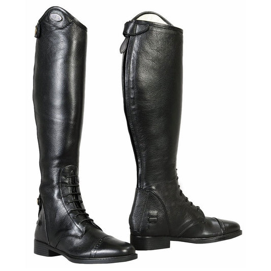 black leather riding boots