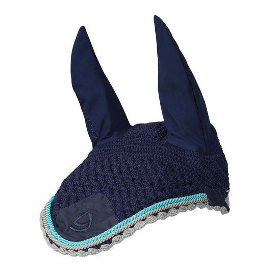 navy crochet bonnet