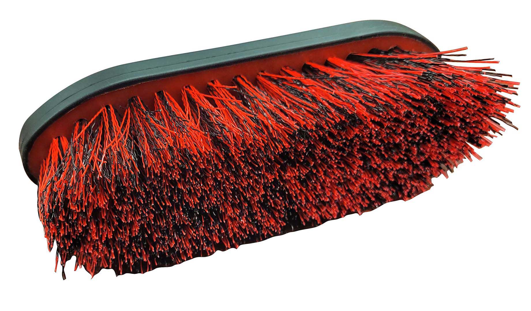 red and black horse brush