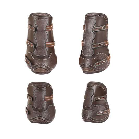 brown leather horse boots