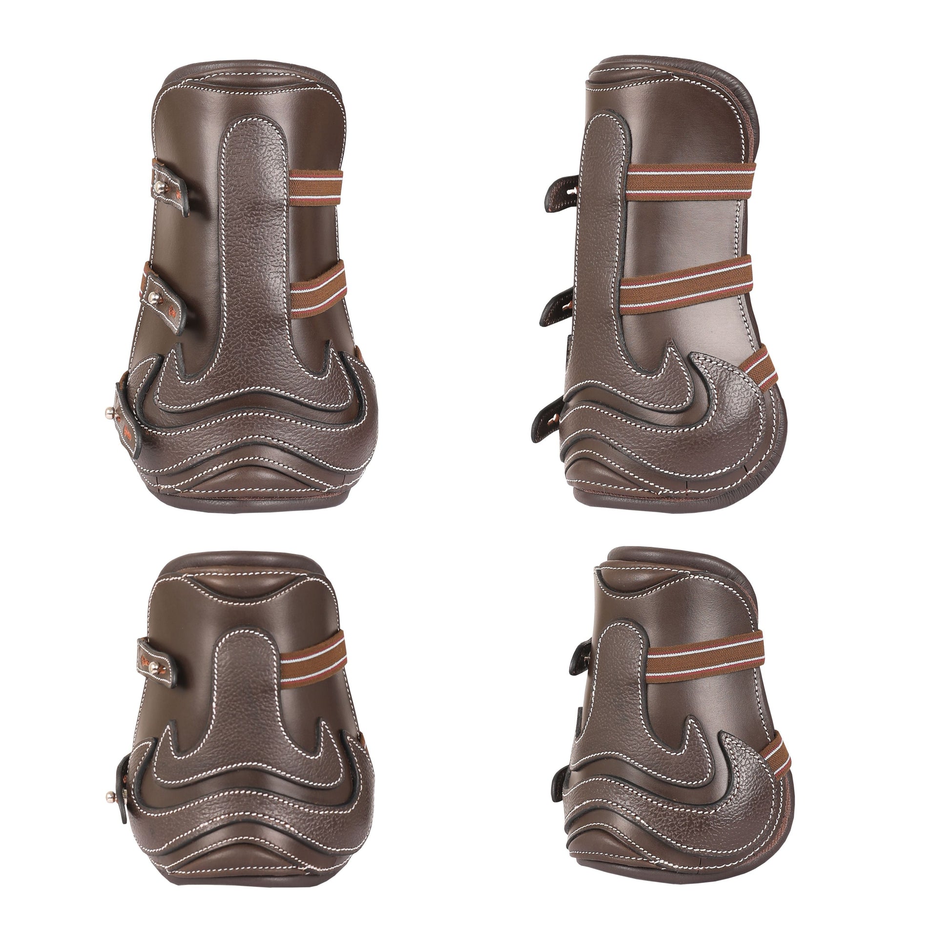 brown leather horse boots