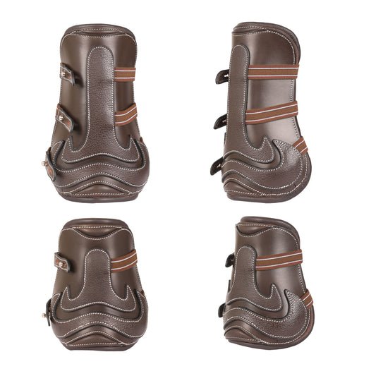 brown leather horse boots