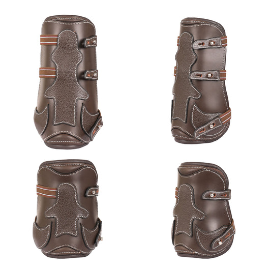 brown leather horse boots