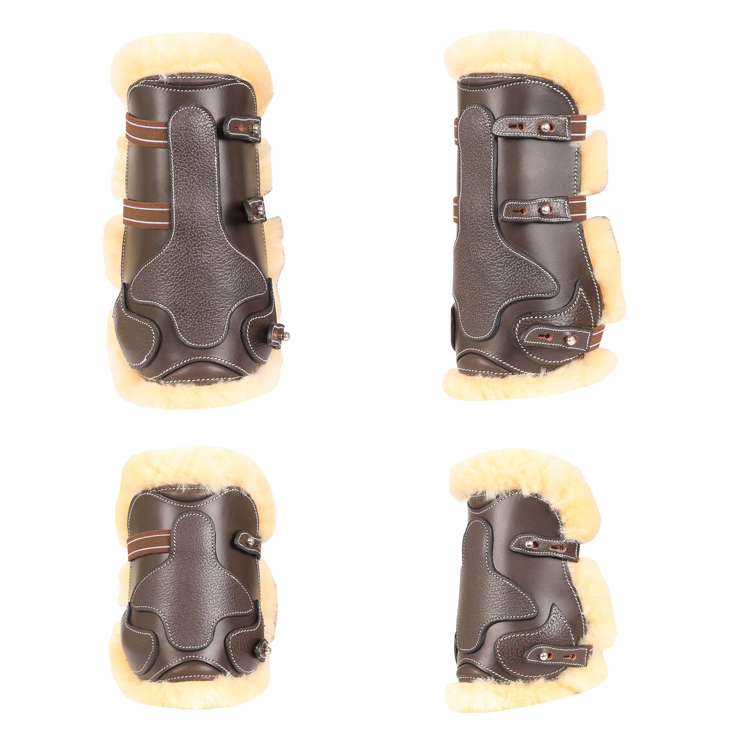 Bridles & Reins ExionPro Leather Horse Tendon Show Jump Boots Havana (Choco Brown)