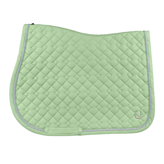 green quilted saddle pad
