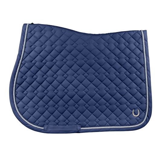navy quilted saddle pad