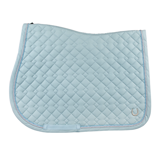 light blue quilted saddle pad