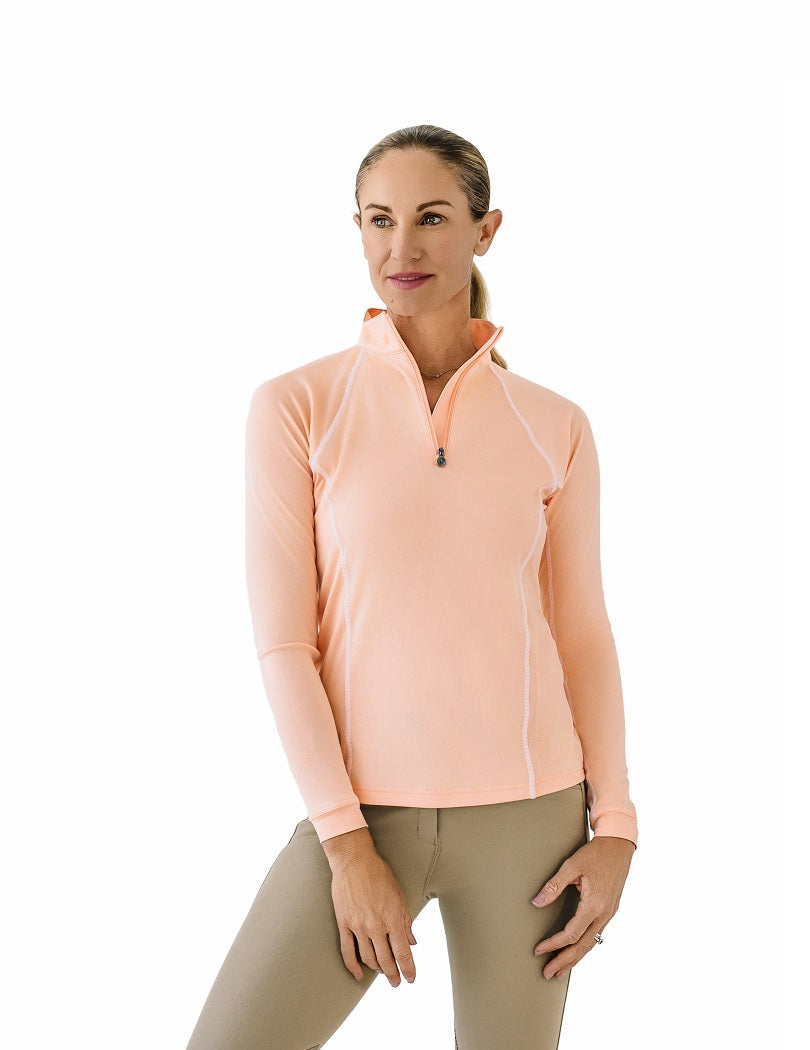 Ovation Riding Women’s Quarter-Zip Performance Sunshirt - Peach