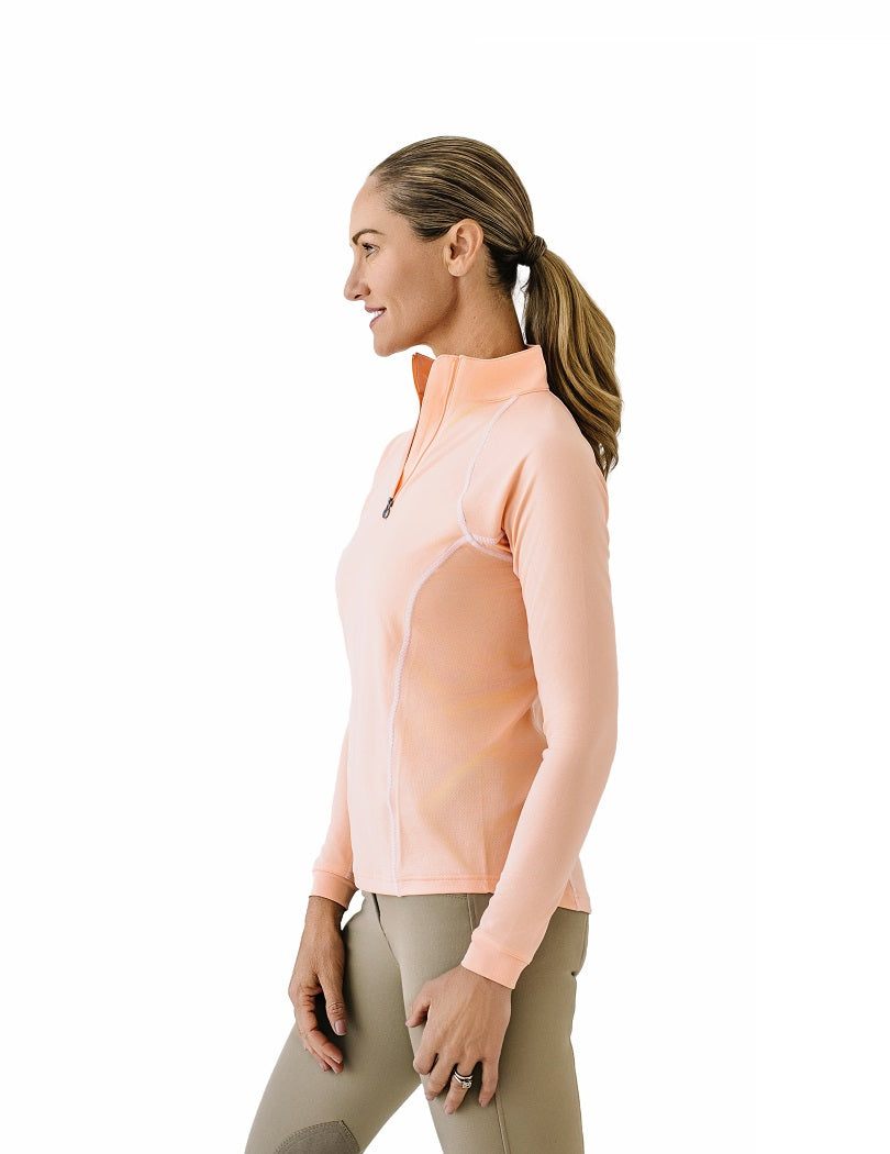 Ovation Riding Women’s Quarter-Zip Performance Sunshirt - Peach