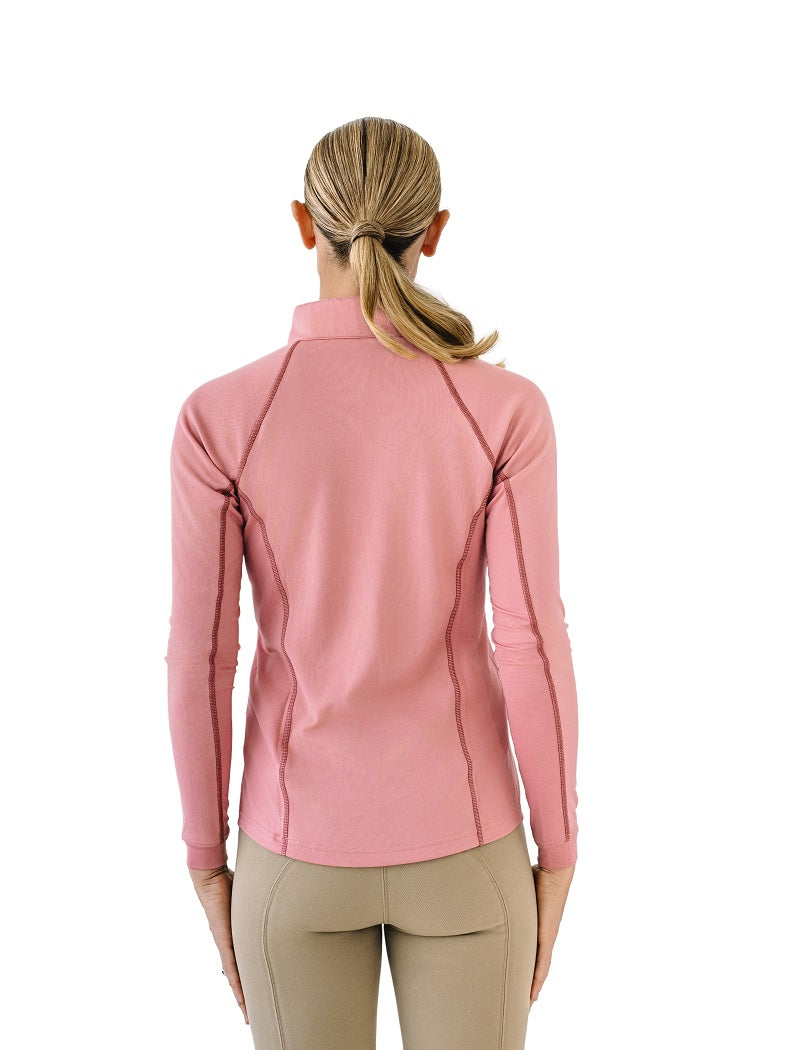 Ovation Riding Women’s Quarter-Zip Performance Sunshirt - Rose Warm Earth