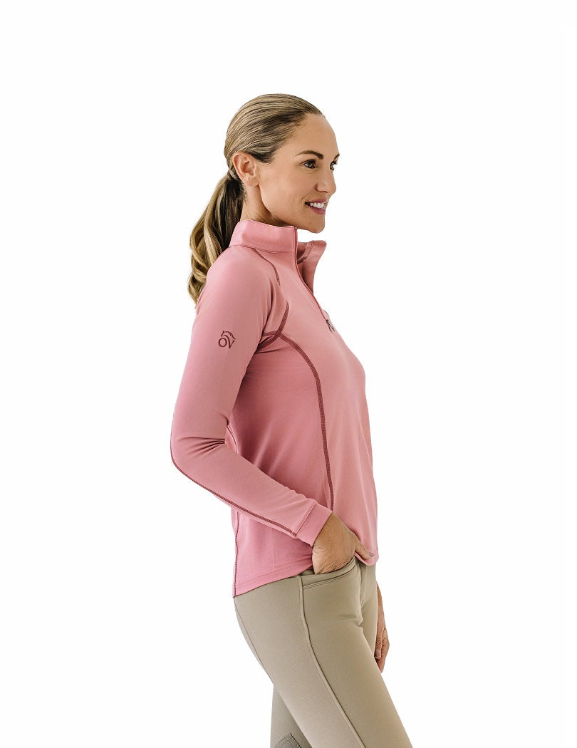 Ovation Riding Women’s Quarter-Zip Performance Sunshirt - Rose Warm Earth