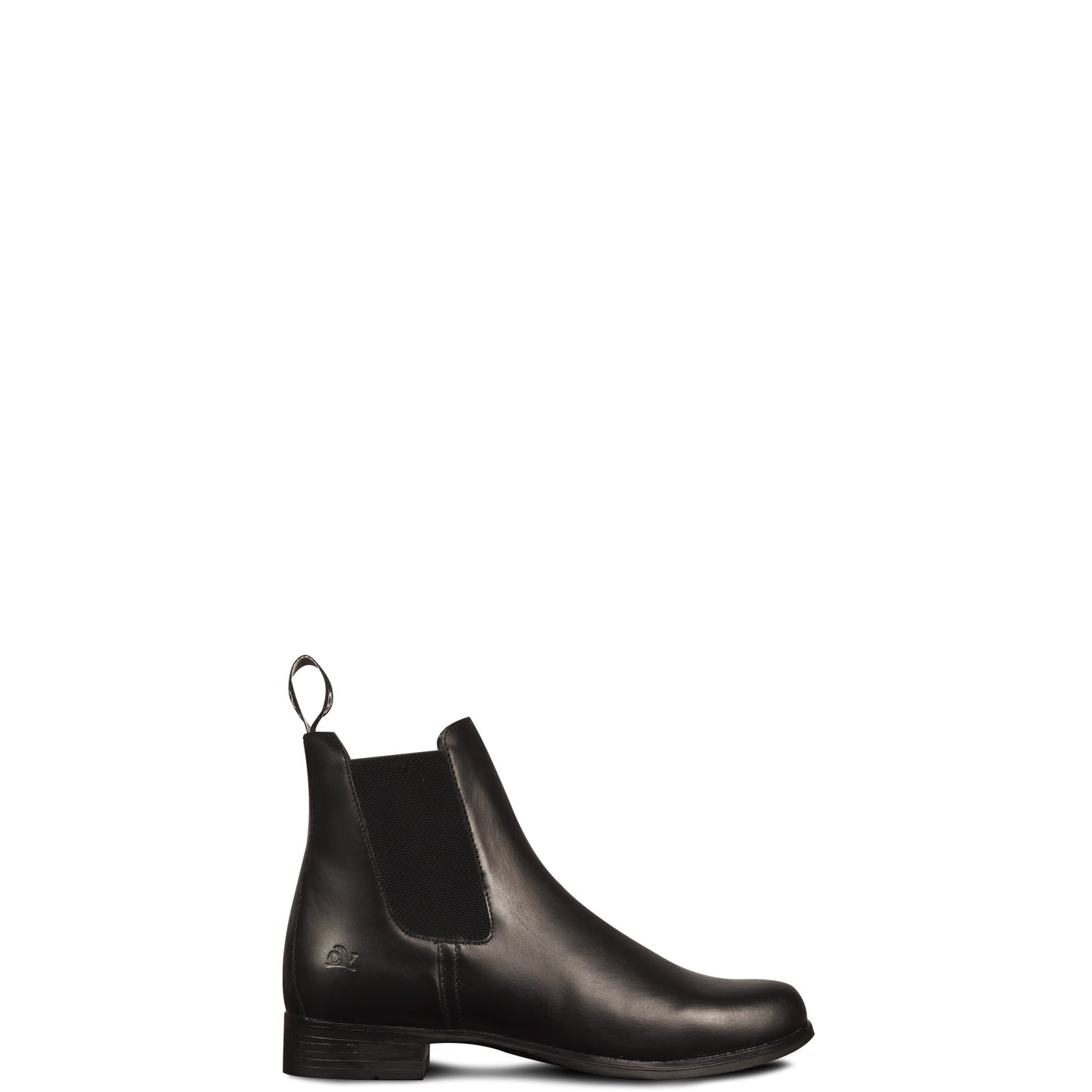 Black ankle boot on a white background