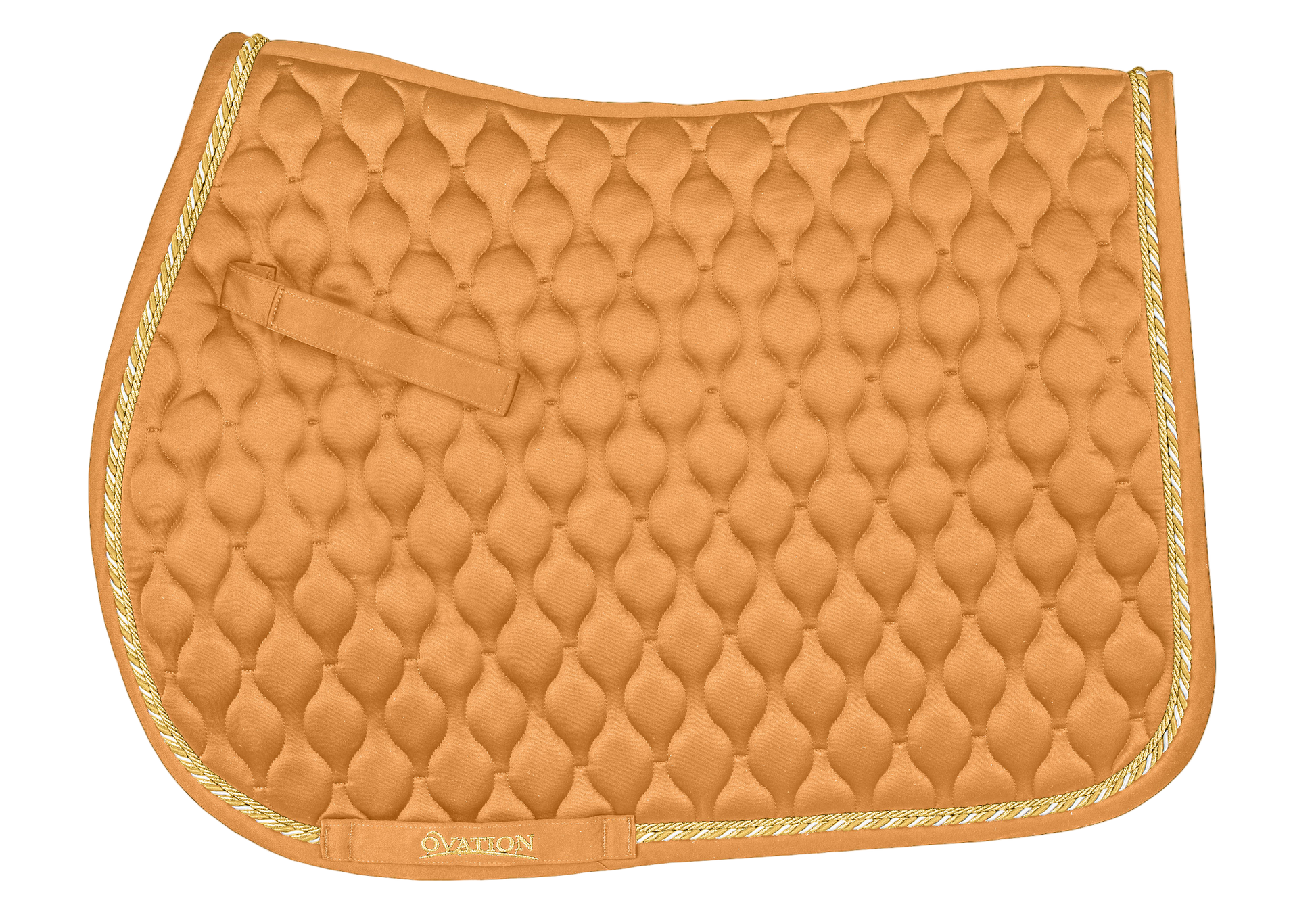 yellow satin quilted saddle pad