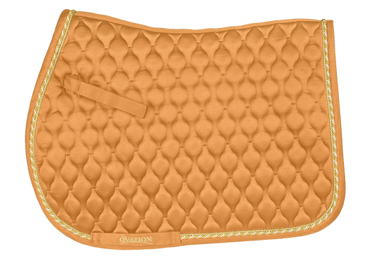 yellow satin quilted saddle pad