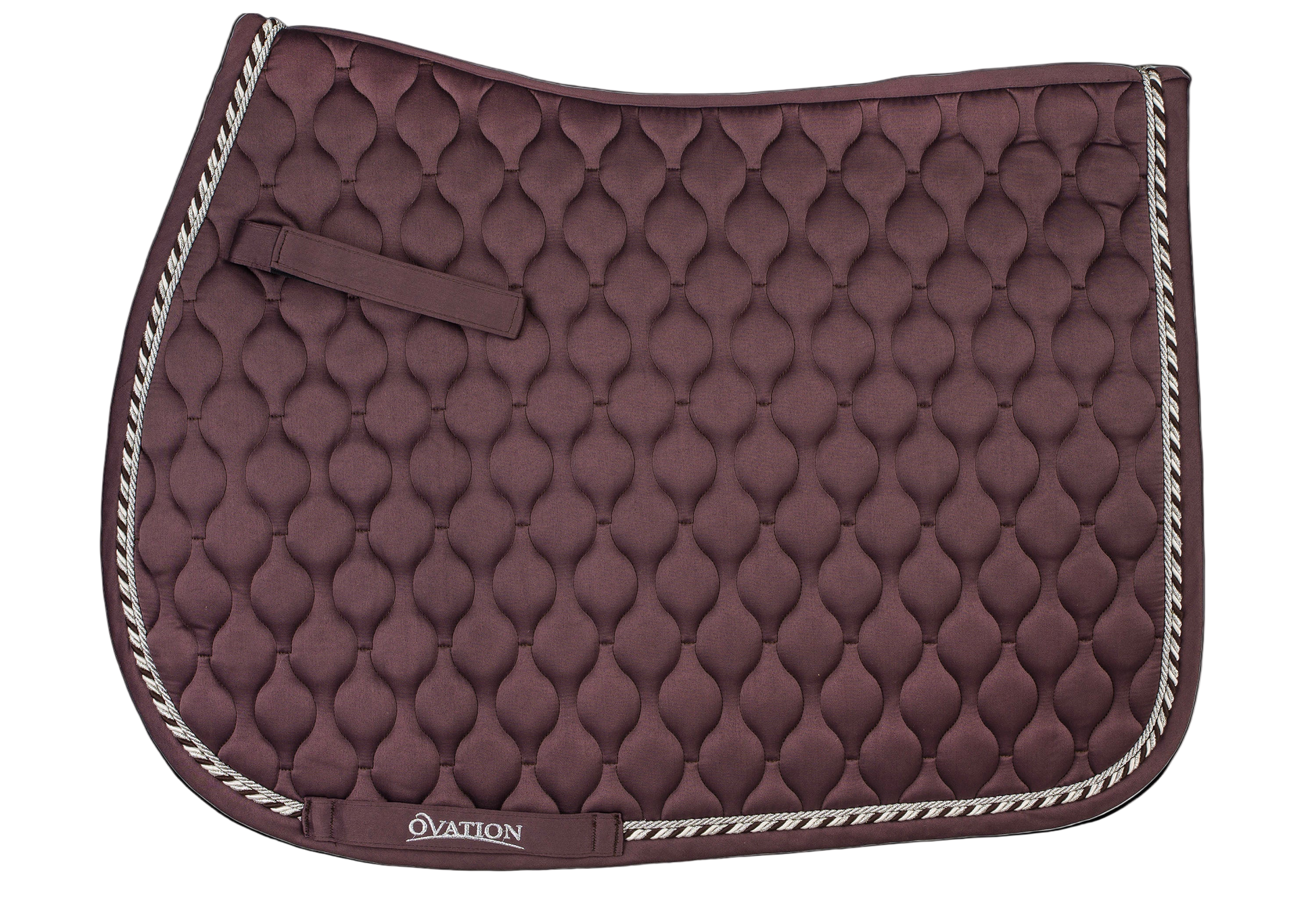 brown satin quilted saddle pad