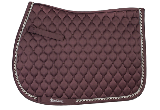 brown satin quilted saddle pad