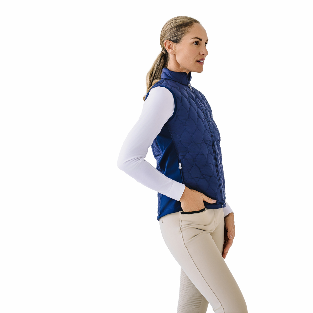 Ovation Riding Quilted Hybrid Puffer Vest - Navy