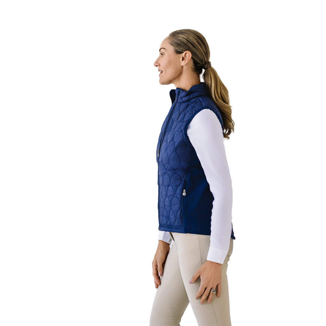 Ovation Riding Quilted Hybrid Puffer Vest - Navy