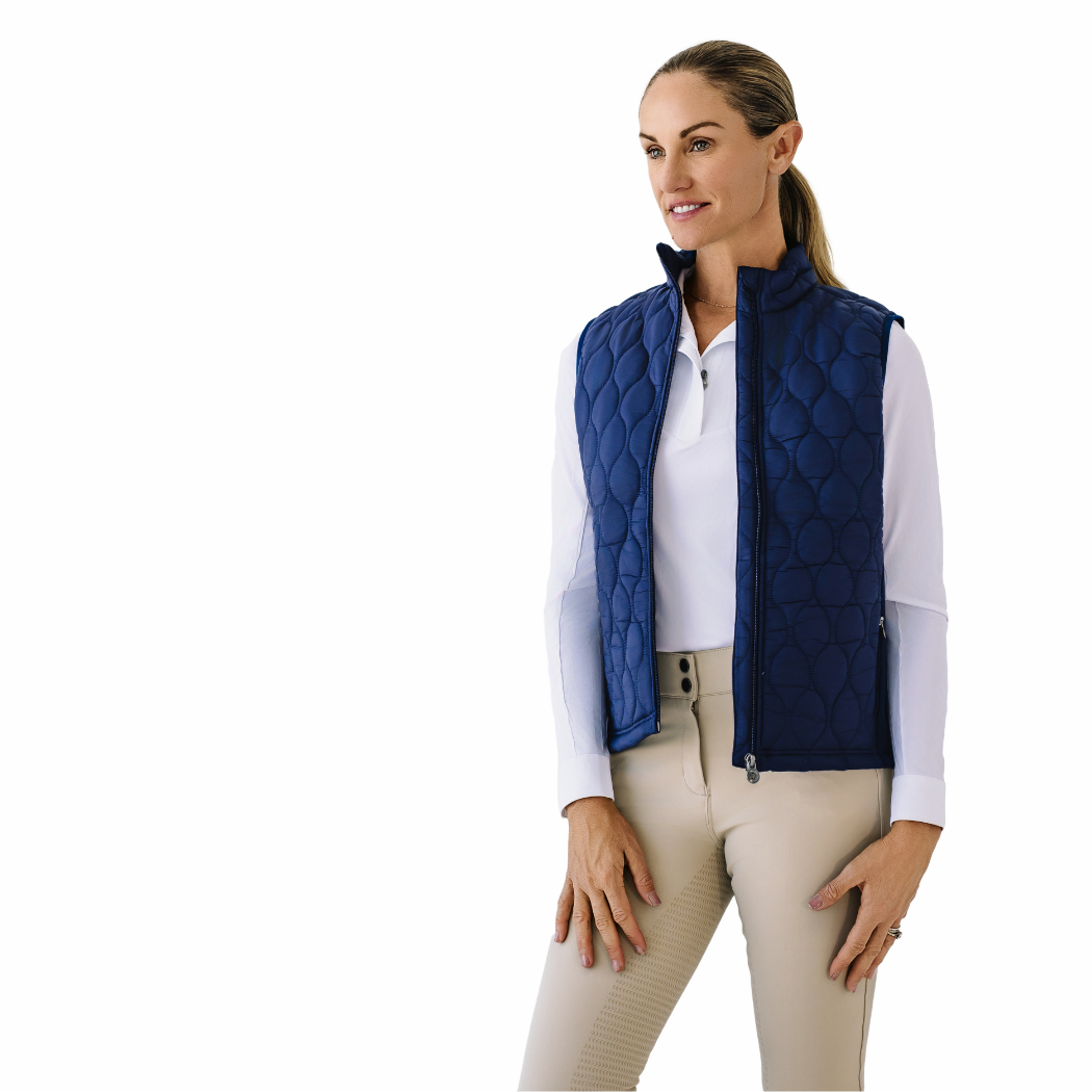 Ovation Riding Quilted Hybrid Puffer Vest - Navy