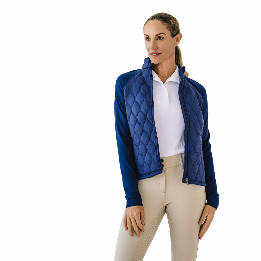 Ovation Riding Quilted Hybrid Puffer Jacket - Navy