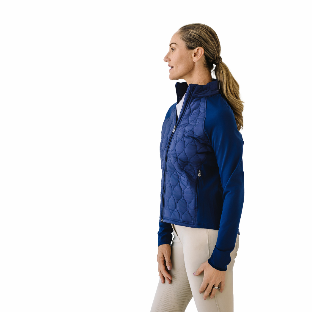 Ovation Riding Quilted Hybrid Puffer Jacket - Navy