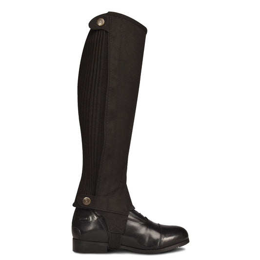 black ribbed half chaps