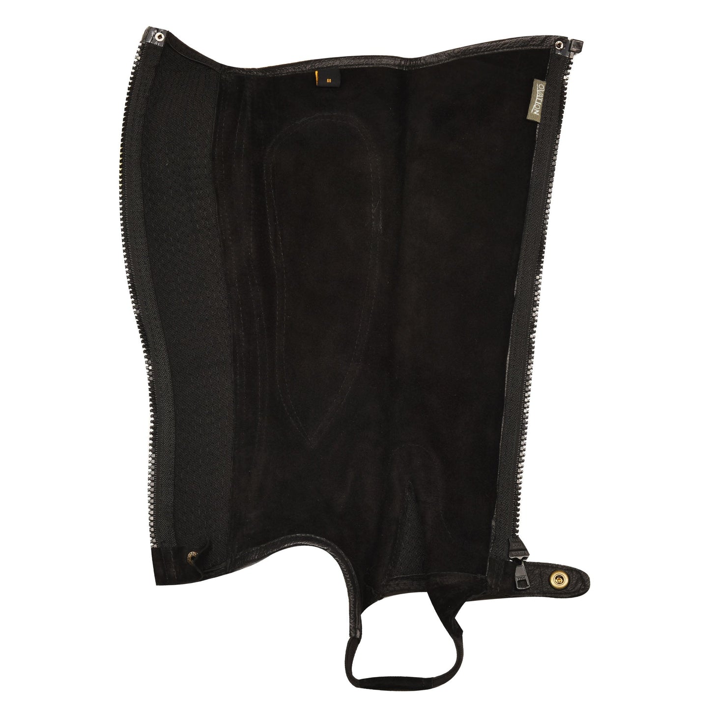 suede lined black half chaps