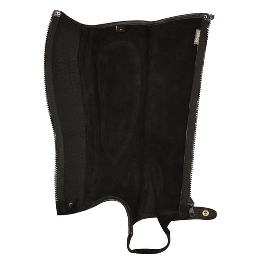 suede lined black half chaps