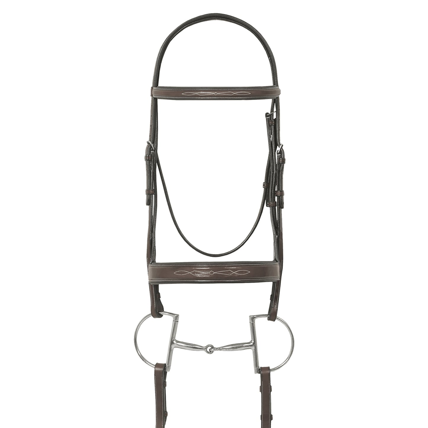brown leather bridle with reins
